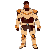 a cartoon character is wearing a suit with a diamond on the belt