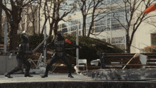 a man in a skeleton costume is walking down the street