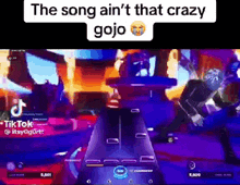 a screenshot of a video game with the words the song ain 't that crazy gojo