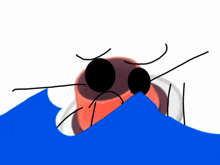 a cartoon drawing of a mosquito swimming in the water