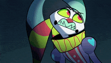 a cartoon drawing of a clown with a scarf around its neck