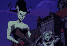a cartoon character is holding a large gun in his hand