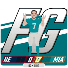 a miami dolphins football player with the number 7 on his shirt