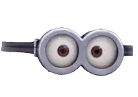 a pair of minion goggles with two big eyes