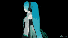 a gif of hatsune miku giving the middle finger