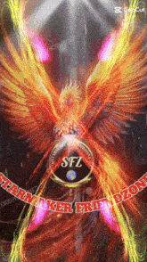 a picture of a phoenix with the words sffz starmaker friendzone