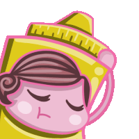 a cartoon drawing of a girl with her eyes closed