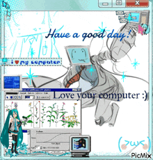 a computer screen with the words have a good day written on it