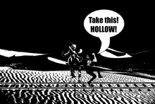 a black and white drawing of a train with the words take this