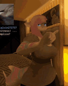 a computer generated image of a furry character with the name calvin272737 on the bottom