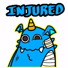 blue monster injured pain sad