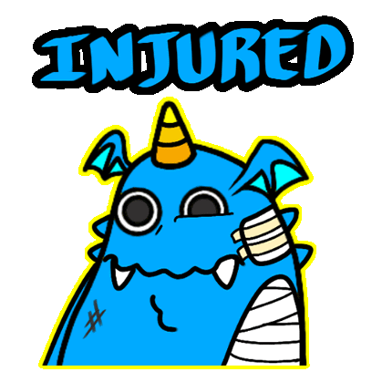 Blue Monster Sticker - Blue Monster Injured Stickers