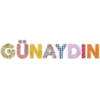 the word günaydin is written in multicolored letters