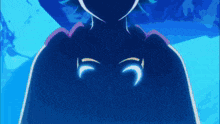 a close up of a person 's face with a crescent moon on it