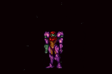 a video game character is standing in a dark room holding a gun .