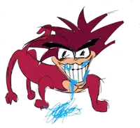 a drawing of a cartoon character with red hair