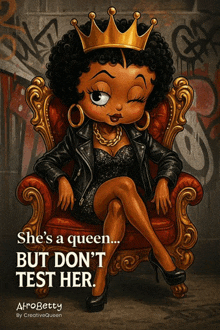 a cartoon of betty boop sitting in a chair