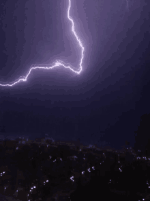 lightning flash lightning city skyline night