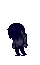 a pixel art drawing of a man with a red eye and a beard .