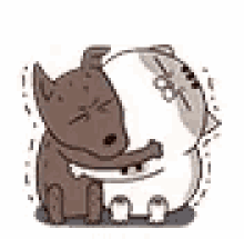 Ami Fat Cat Hug GIF - Ami Fat Cat Hug Line Stickers GIFs