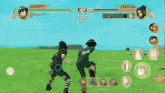 a screenshot of a video game with lee and sasuke fighting each other