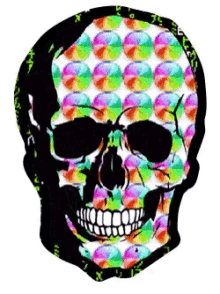 skull color wheel creepy contemporary art graphic design