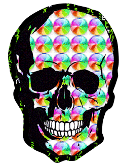 Skull Color Wheel Sticker - Skull Color Wheel Creepy Stickers