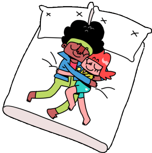 Couple Cuddling In Bed Sticker - Love You Hate You Bed Google Stickers