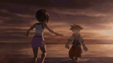 Sora Meets With Kairi And They Laugh And Smile Kingdom Hearts GIF - Sora Meets With Kairi And They Laugh And Smile Kingdom Hearts Sora GIFs