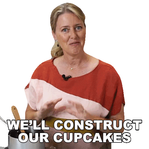 We'Ll Construct Our Cupcakes Jill Dalton Sticker - We'Ll Construct Our Cupcakes Jill Dalton The Whole Food Plant Based Cooking Show Stickers