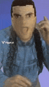 a close up of a man 's face with the words viggle.ai visible in the corner