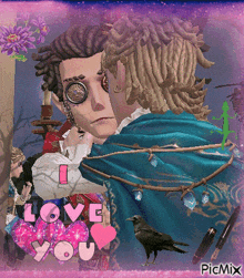a picture of a man and a woman with the words i love you on the bottom