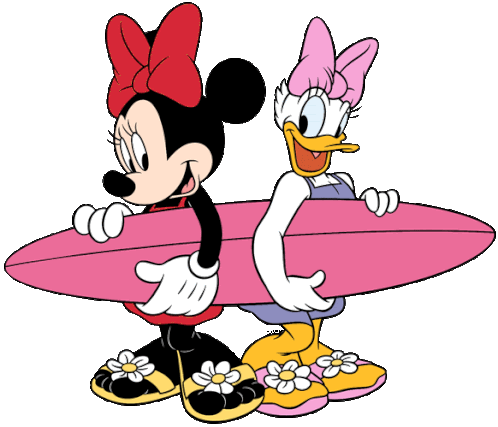 Surfing Minnie Mouse Sticker