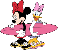 Surfing Minnie Mouse Sticker - Surfing Minnie Mouse Daisy Duck Stickers