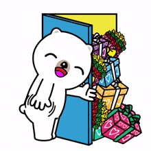 white bear cute gifts door