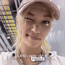 a picture of a person with a sticker that says felix only de ignacia on it