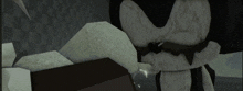 a cartoon character with a bow tie is standing in a dark room