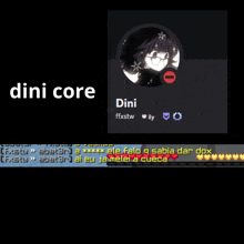 a picture of a girl with the name dini core