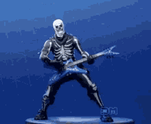 skull skull rocking on guitar