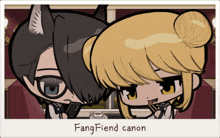 a picture of a boy and a girl with the name fangfiend canon on the bottom