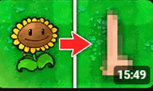 a cartoon sunflower is growing next to a letter l .