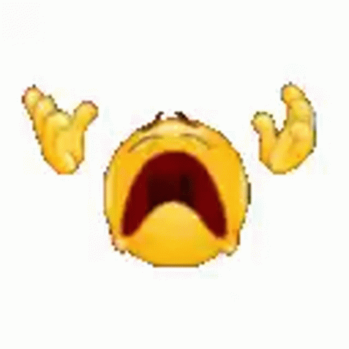 Emoji disintegrates while saying aaaaa
