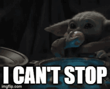 Eatting Cant Stop GIF - Eatting Cant Stop Yoda GIFs