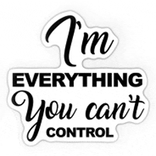 a sticker that says `` i 'm everything you can 't control '' on a white background .