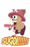 a cartoon of a squirrel with the word sugo on it