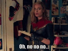 No No No Captain Marvel GIF - No No No Captain Marvel Carol Danvers GIFs