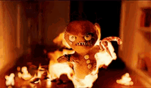 Evil Gingerbread Man GIF - Evil Gingerbread Man Krampus Fire GIFs