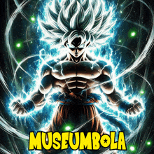 a poster of a cartoon character with the words museumbola in yellow
