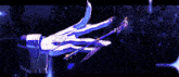 a cartoon drawing of a wizard with a sword and a purple background