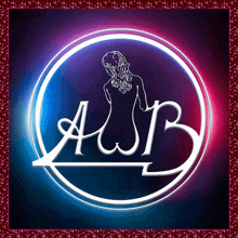 a glowing logo for awb with a woman in the center